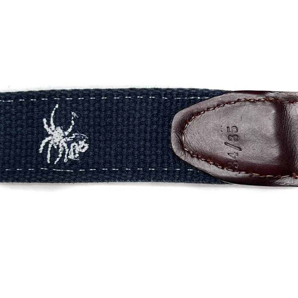 Olly Oxen Red Gingham Leather Belt‎ Solid Brass Buckle, Pima Cotton Size 34/85